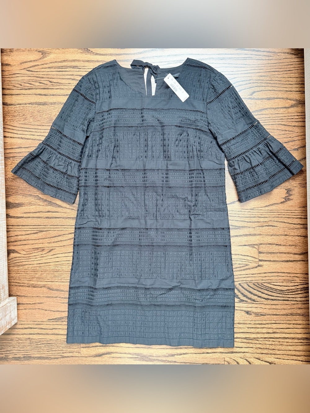NWT J. Crew Black Lace-Detail Shift Dress - size 8P